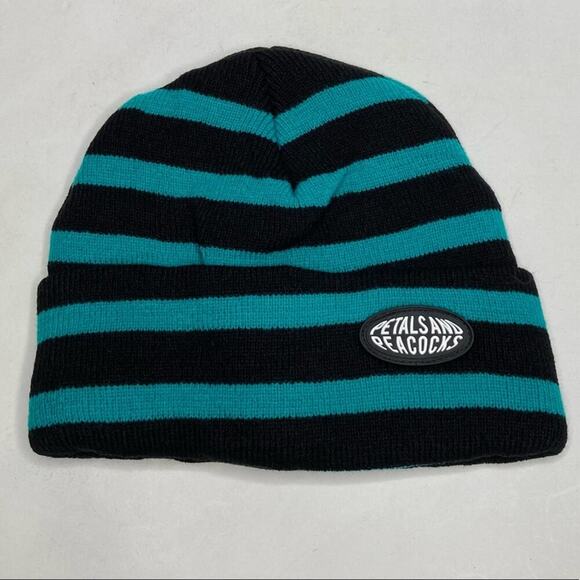 Zumiez Petals and Peacocks Striped Beanie - Picture 1 of 3